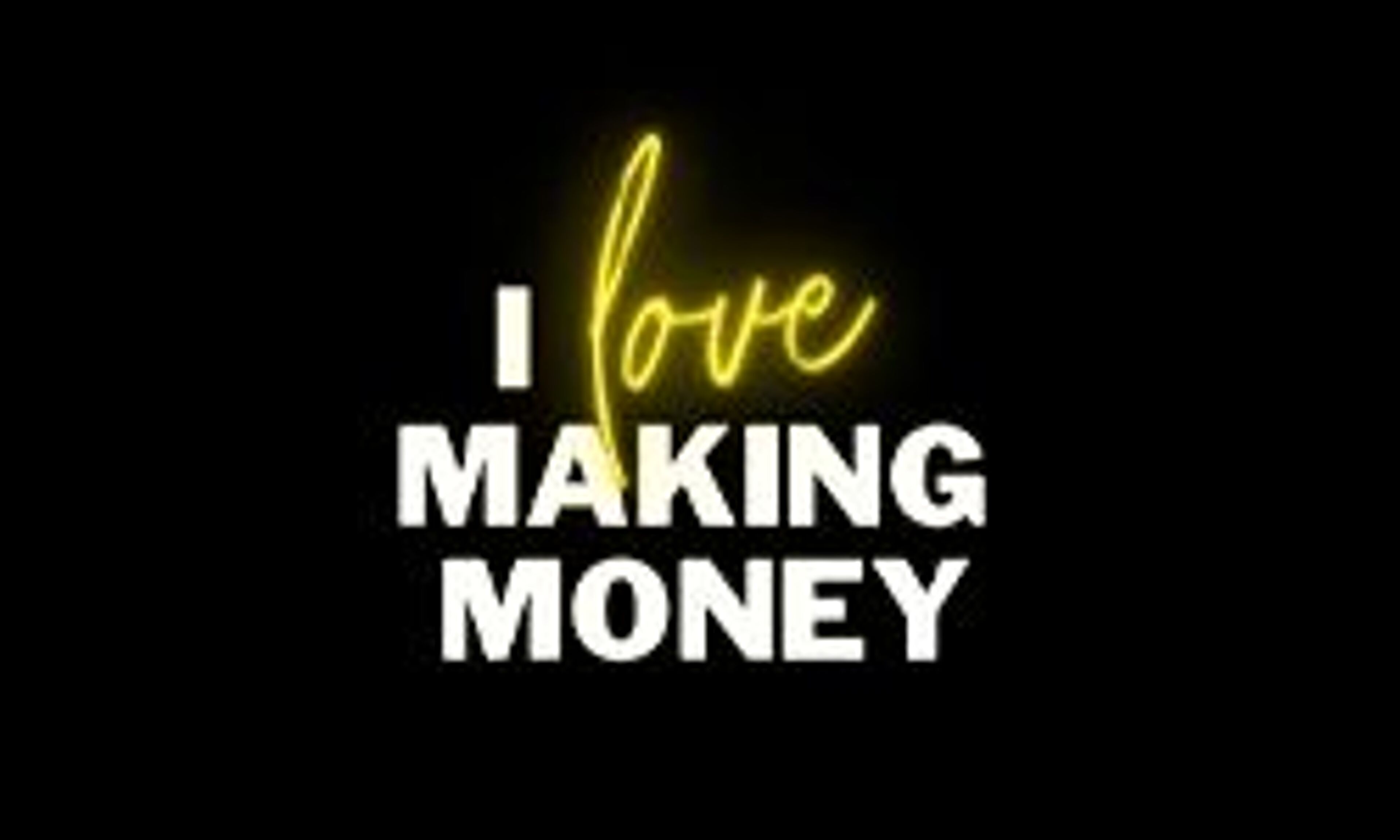 Eu adoro ganhar dinheiro. (ilovemakingmoney.com)