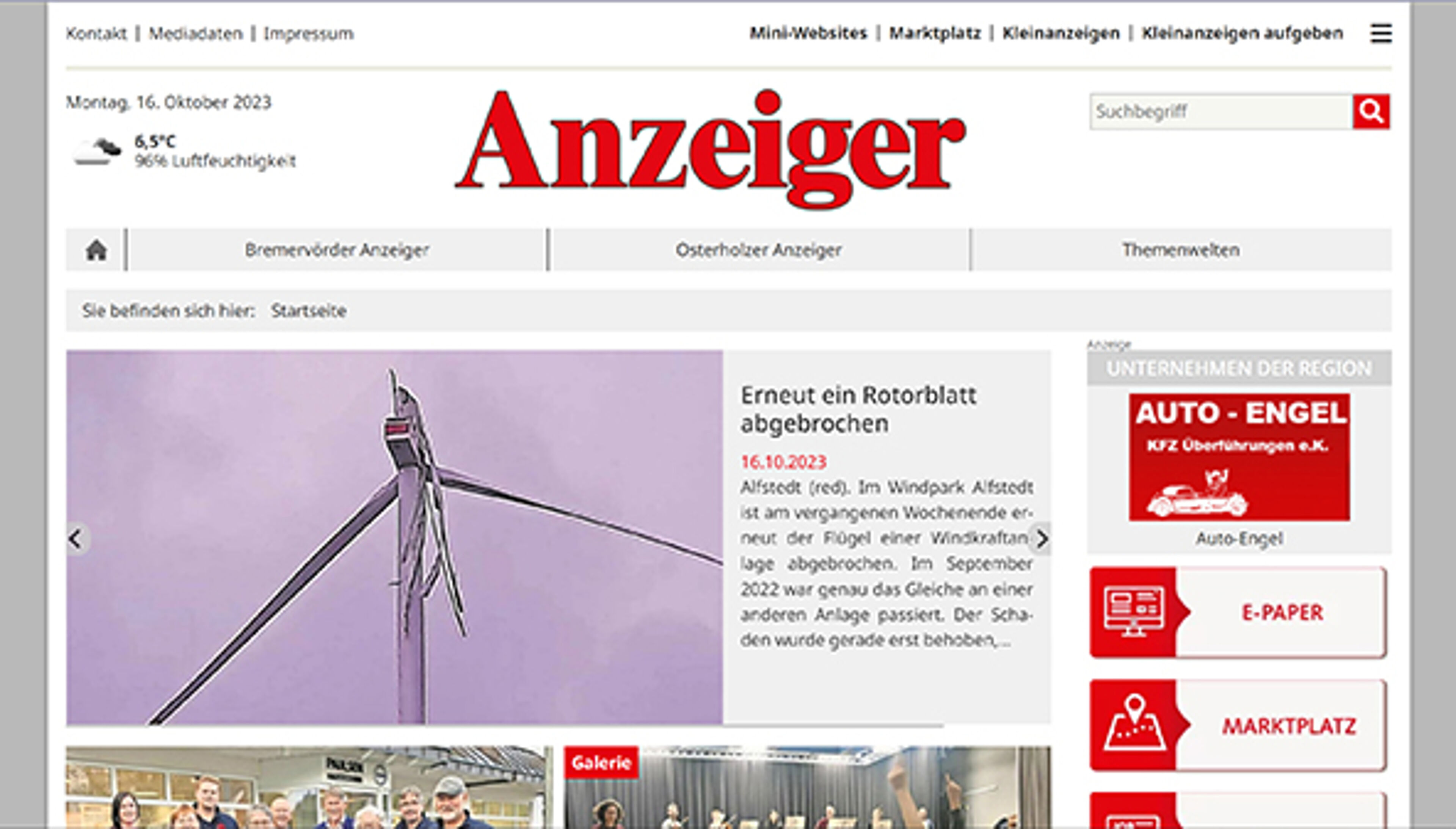 دار نشر لوحة النتائج (anzeiger-verlag.de)