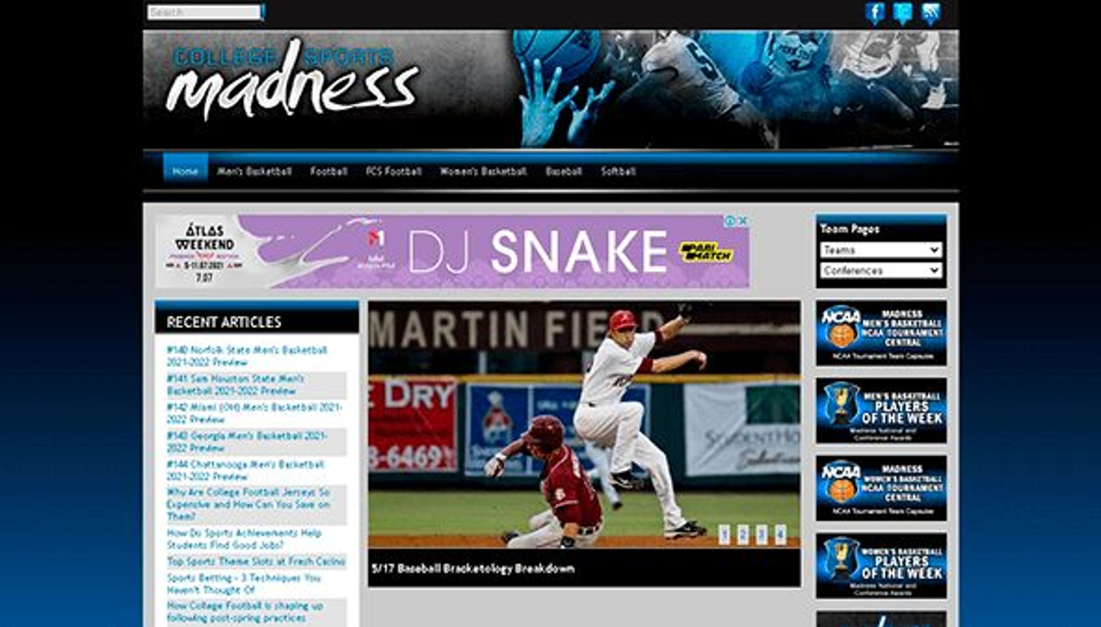 Galenskap inom college-sporten (collegesportsmadness.com)