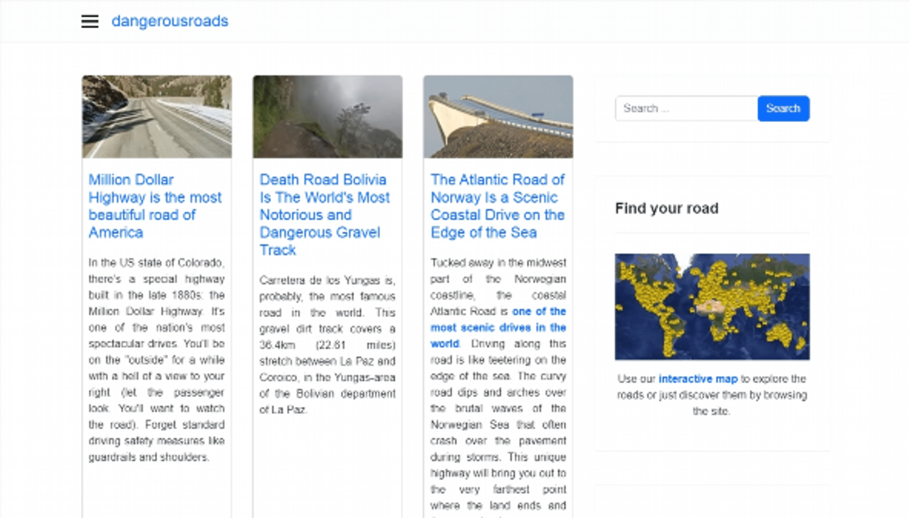 Veszélyes utak (dangerousroads.org)