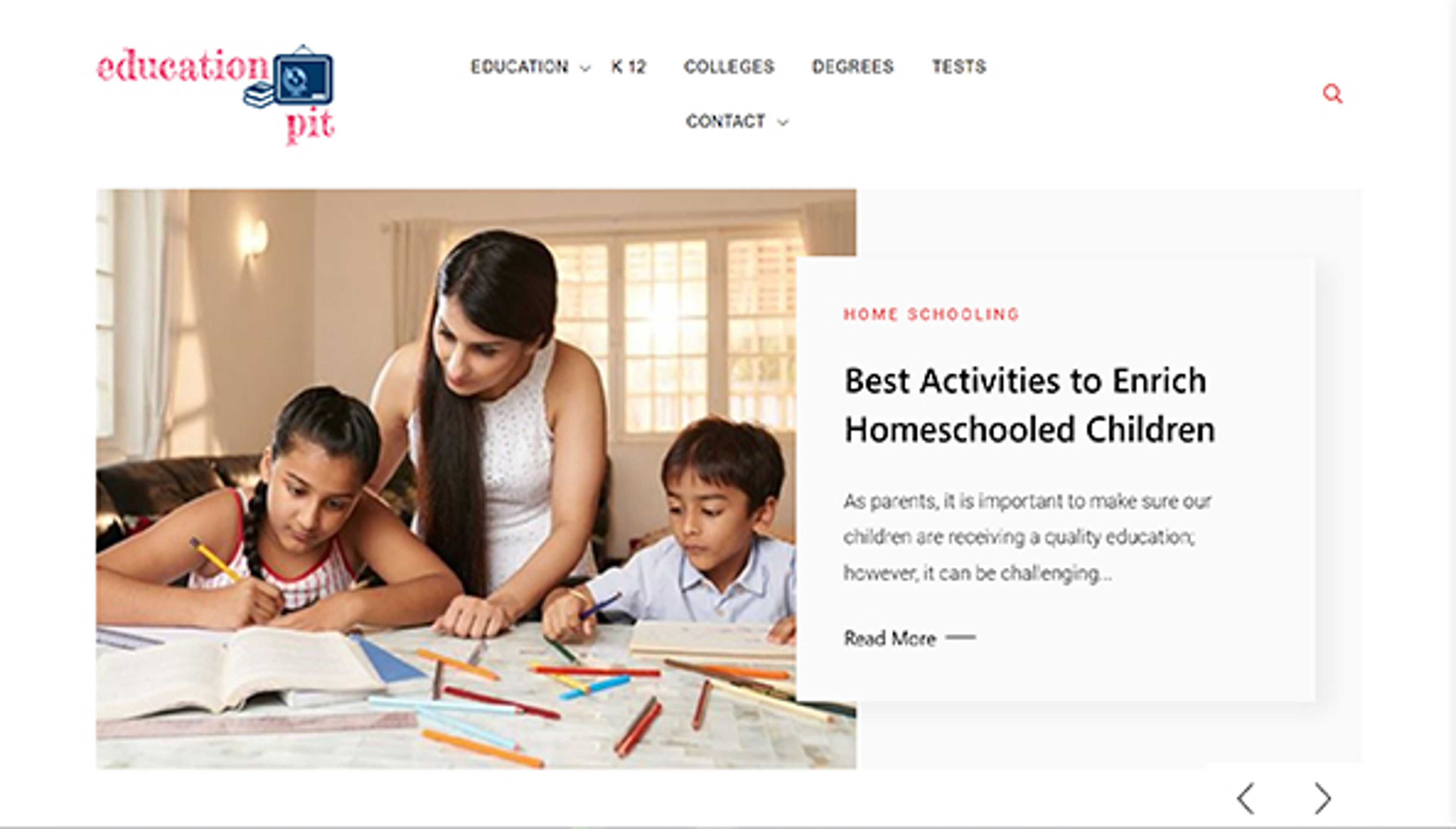 Koulutus kuoppa (educationpit.com)