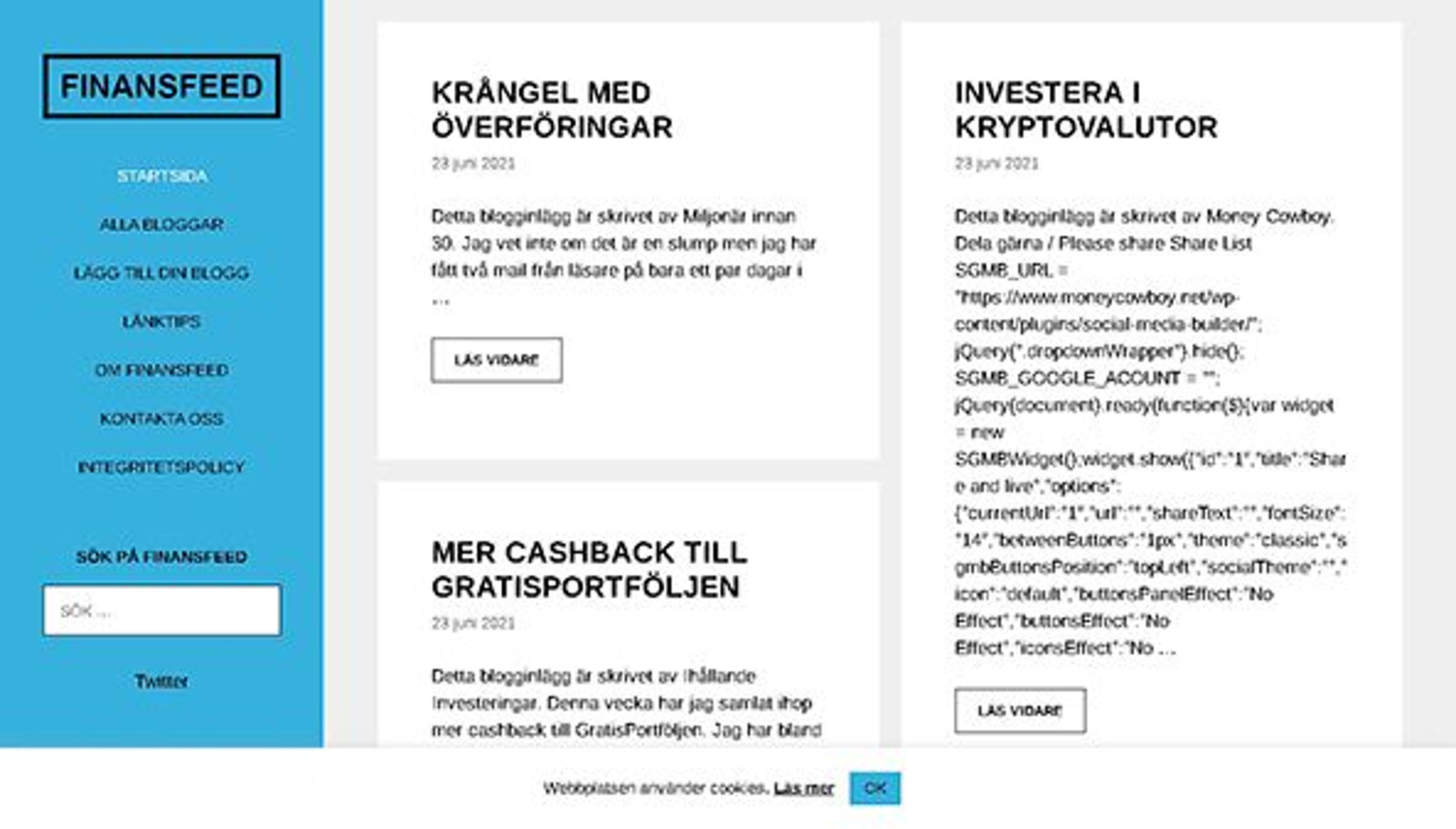 Alimentación de los financieros (finansfeed.se)