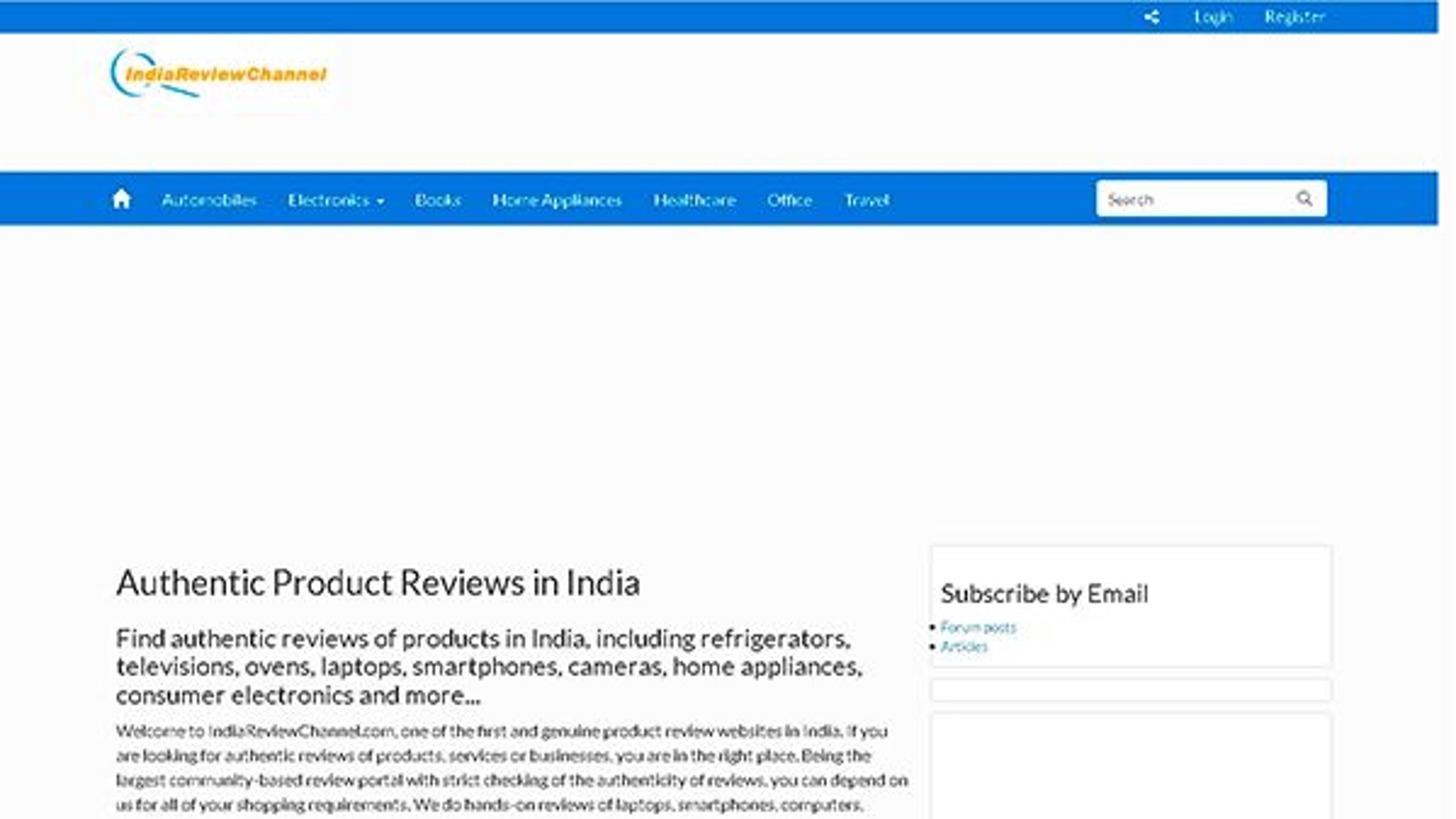 Indiai felülvizsgálati weboldal (indiareviewchannel.com)