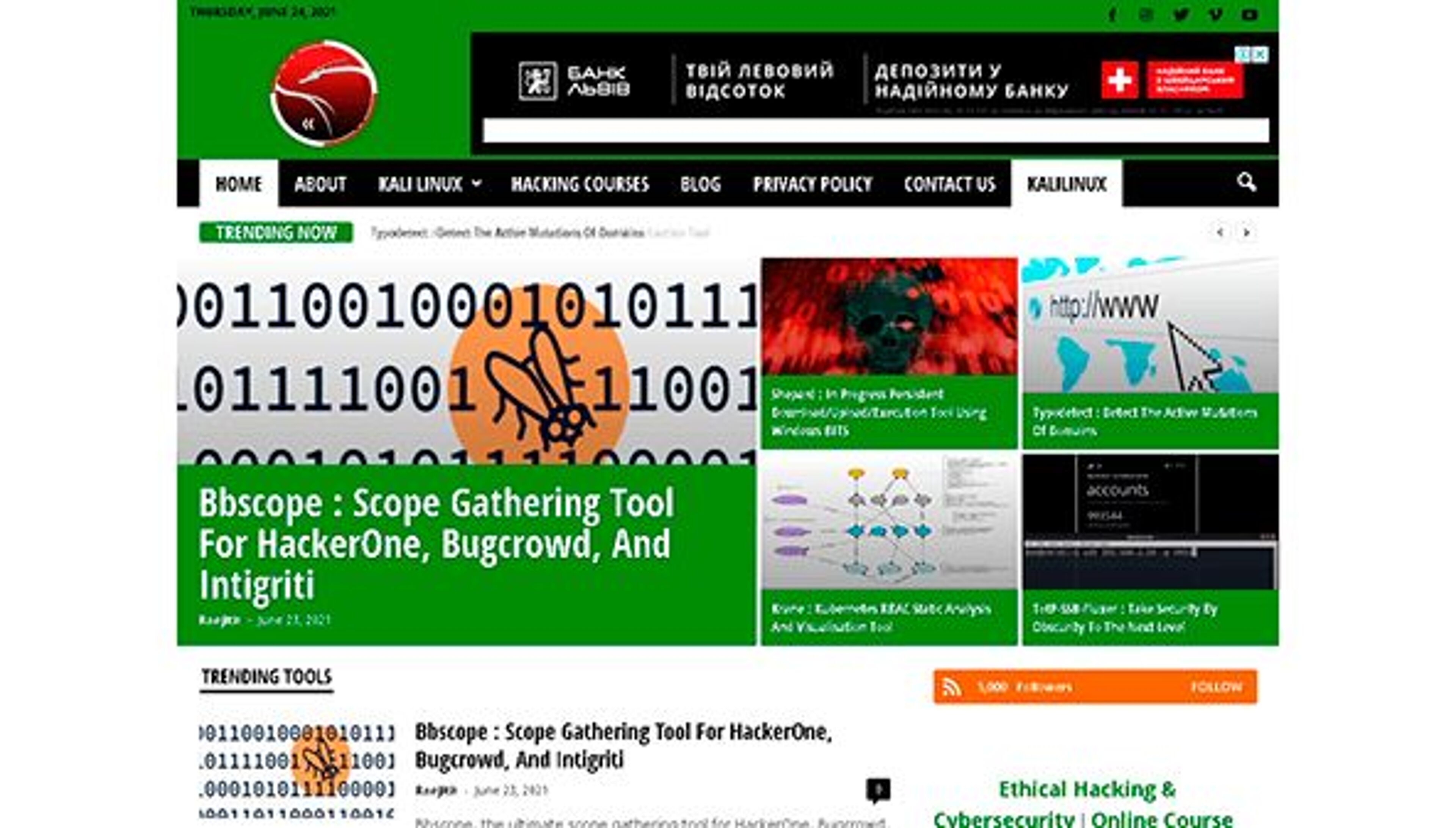 Tutoriais do Kali Linux (kalilinuxtutorials.com)