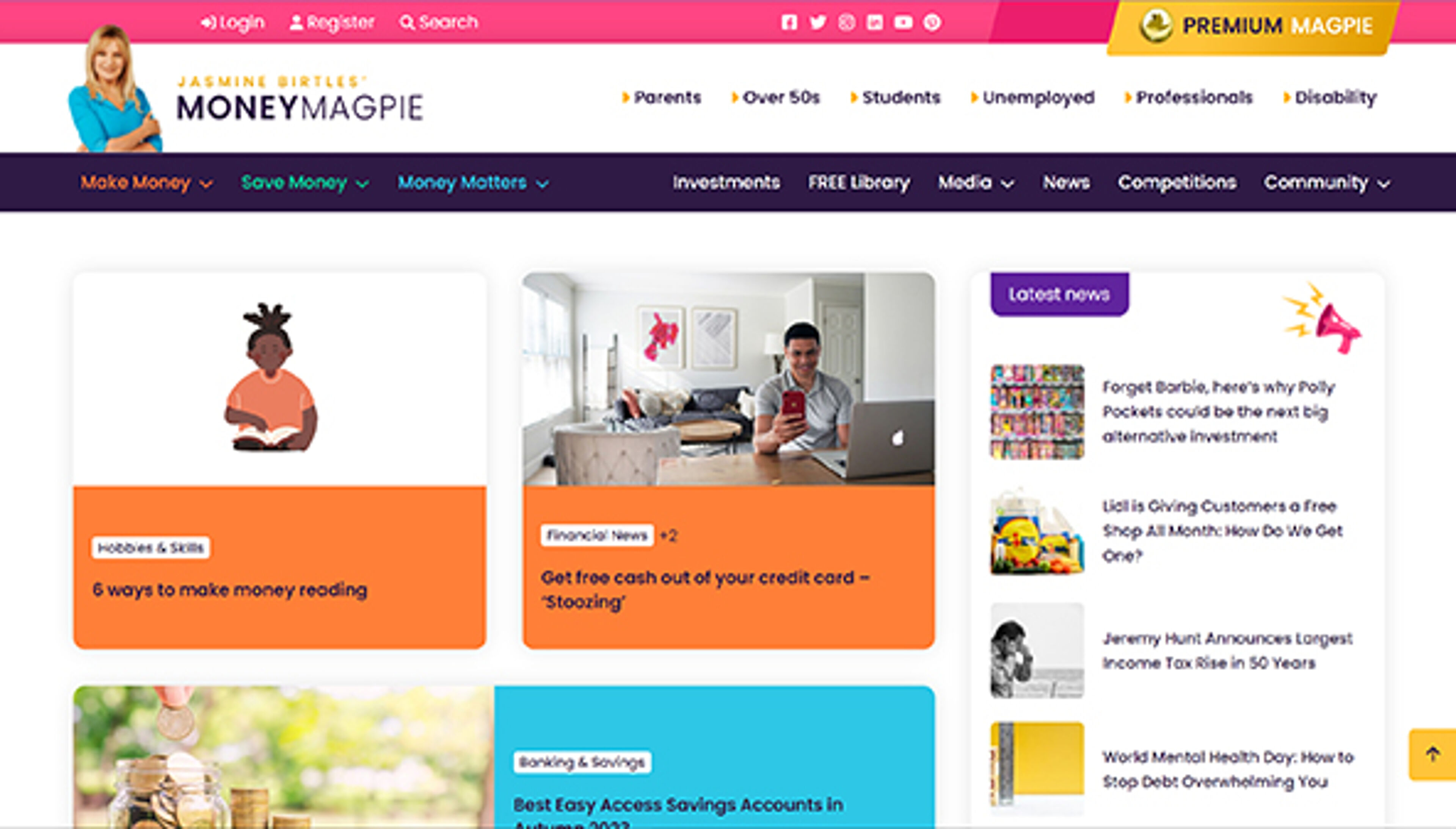 Pénz szarka (moneymagpie.com)