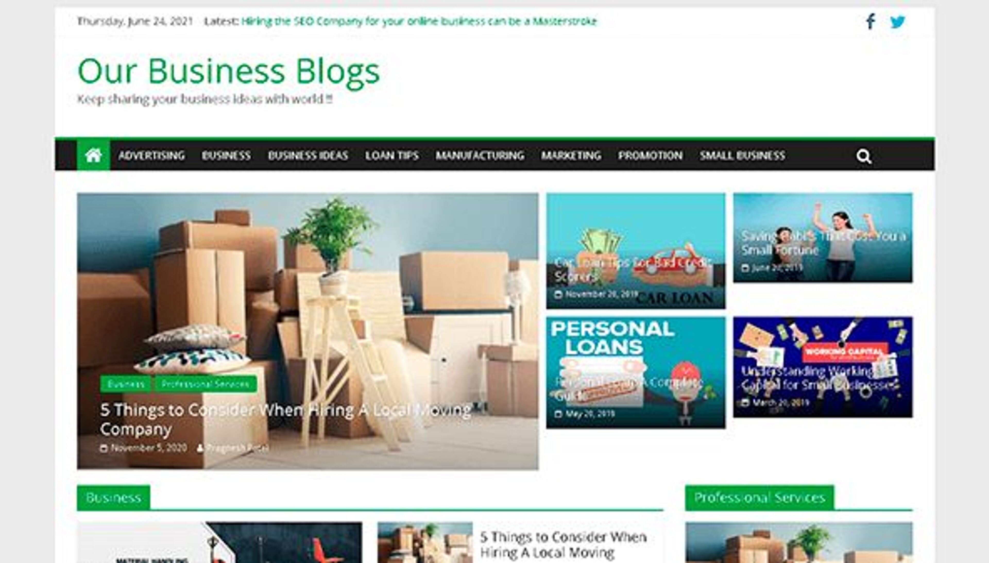 Os nossos blogs de negócios (ourbusinessblogs.com)