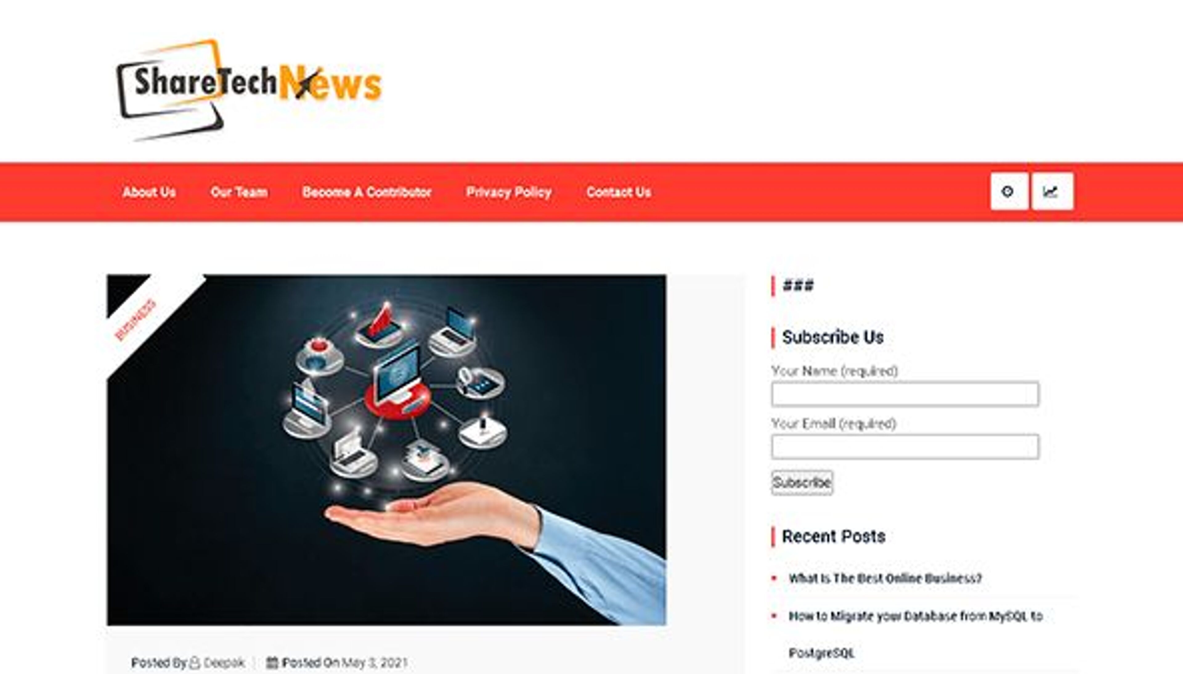 Поделиться технологическими новостями (sharetechnews.com)