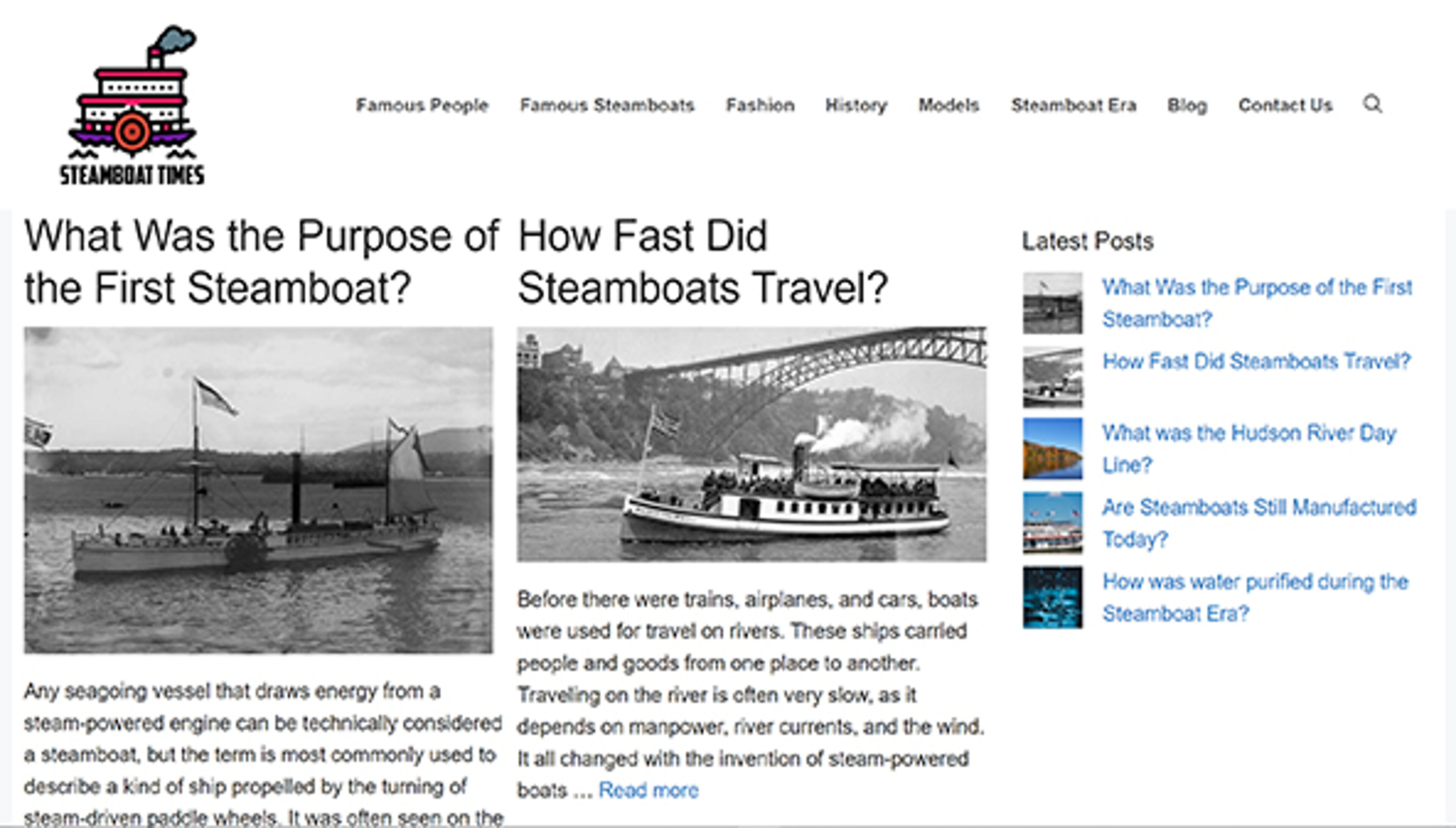 Время пароходов (steamboattimes.com)