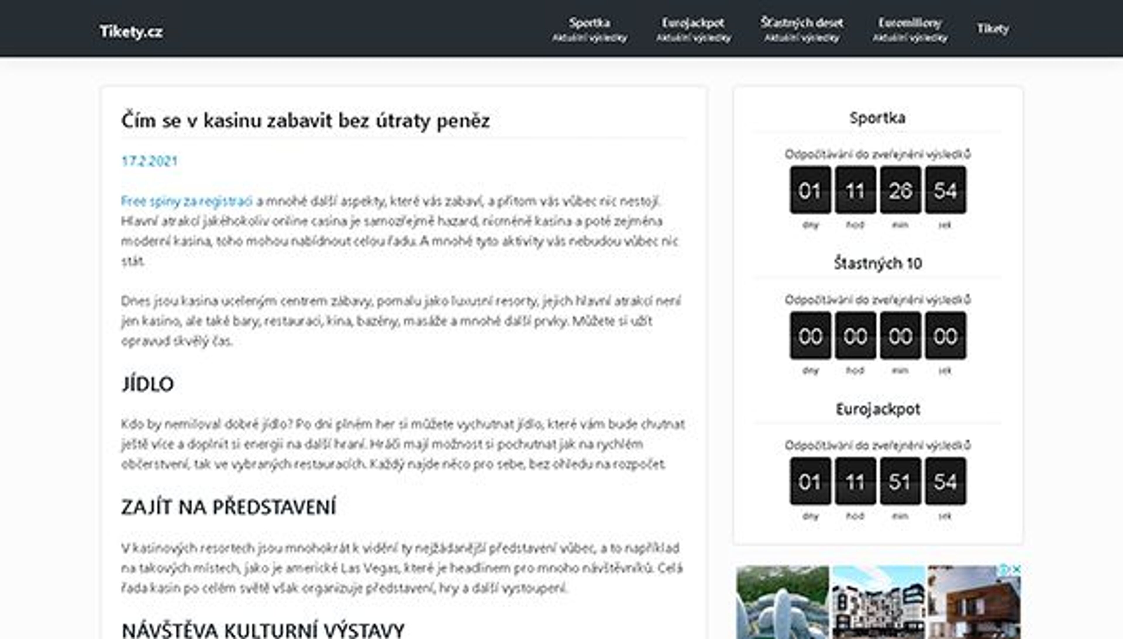 Eintrittskarten (tikety.cz)