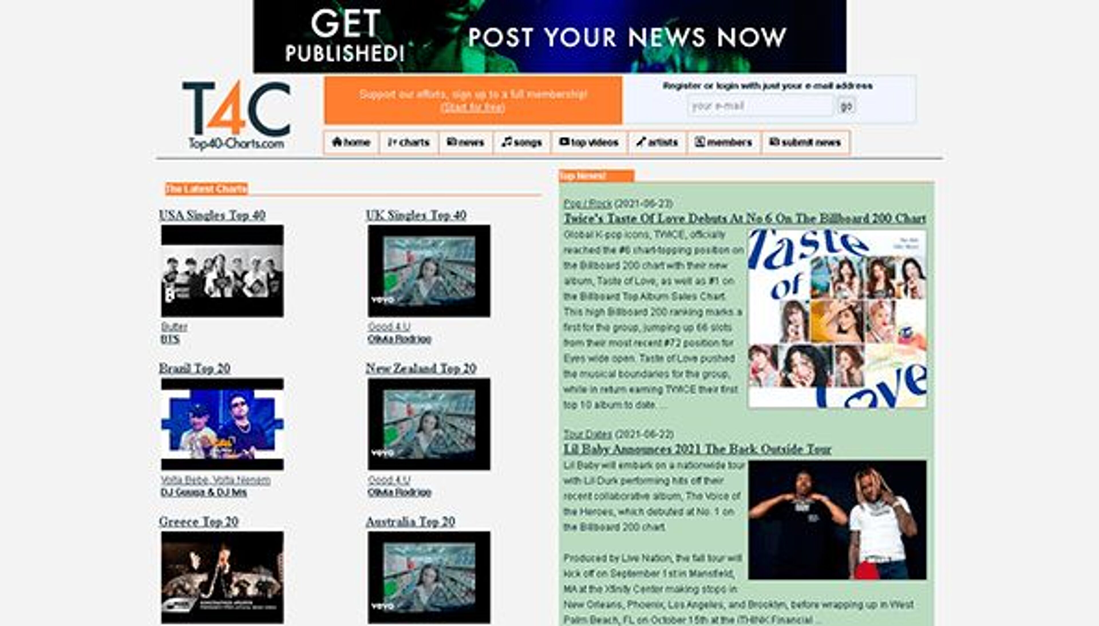 Top40 slágerlisták (top40-charts.com)